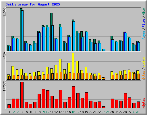 Daily usage for August 2025